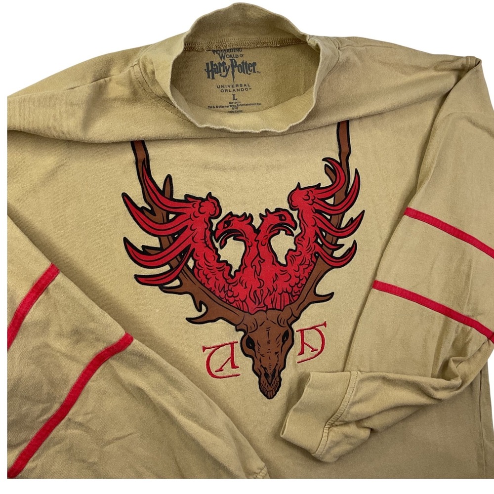 Harry Potter Universal Orlando viktor krum Durmstrang Mock Neck Shirt Tan L